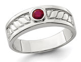 Men's 2.00 Carat (ctw) Ruby Ring Band in Sterling Silver